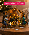 saint joy holyglow presepe nativita in poliresina con luci led e interruttore onoff capanna rustica e base stabile 23x115x17 cm ean 8050043127761