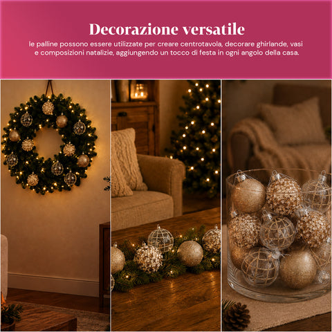 saint joy palline di natale set 16 pezzi assortiti a6 cm oro o argento ean 8050043128249