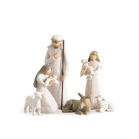 saint joy presepe moderno 6 pezzi in resina effetto intagliato ean 8050043128164