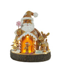 saint joy santa ginger decorazione natalizia babbo natale pan di zenzero santa ginger con luci led musica e porta apribile casetta luminosa in resina 206 cm ean 8050043127631