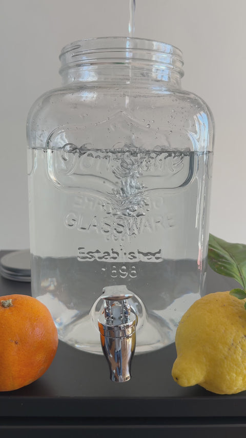 Avilia Dispenser bevande con rubinetto in vetro 4l per casa, ufficio, hotel. Ideale per feste ed eventi. ean 8058268052745