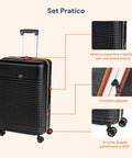 Set Valigie 3 Pezzi ABS – Trolley 55/66/76cm e Beauty Case