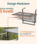 Avilia Tavolino Pieghevole Salvaspazio Multiuso per 2 Persone Compatto Resistente Metallo Facile da Riporre Ean 8056819052565