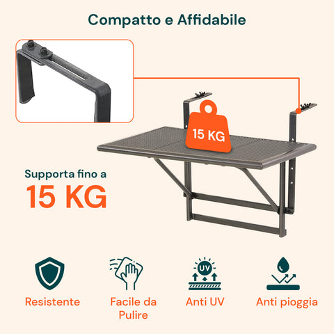 Avilia Tavolino Pieghevole Salvaspazio Multiuso per 2 Persone Compatto Resistente Metallo Facile da Riporre Ean 8056819052565
