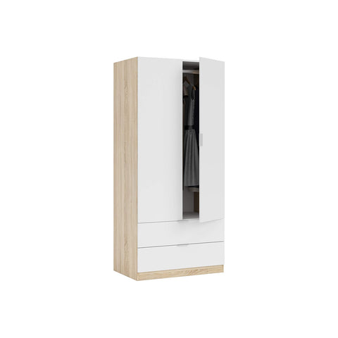 Ντουλάπα με 2 πόρτες και 2 συρτάρια 81x52x180cm