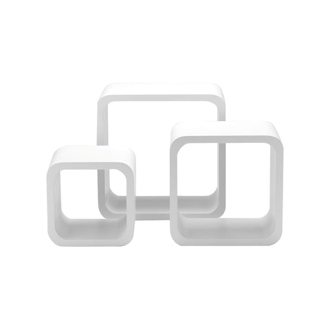Σετ 3 λευκών τετράγωνων επιτοίχιων ραφιών