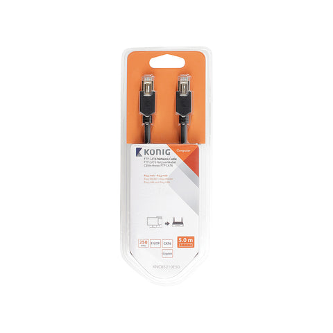 Καλώδιο δικτύου Cat6 Rj45 μαύρο 5m