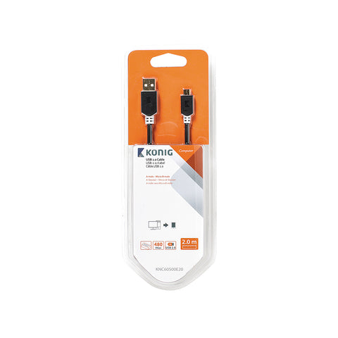 Καλώδιο Usb αρσενικό - αρσενικό Micro B 2m