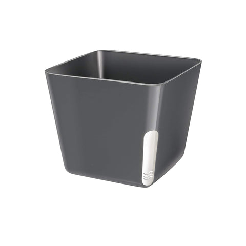 Τετράγωνη μεταλλική μαύρη γλάστρα 13x11cm