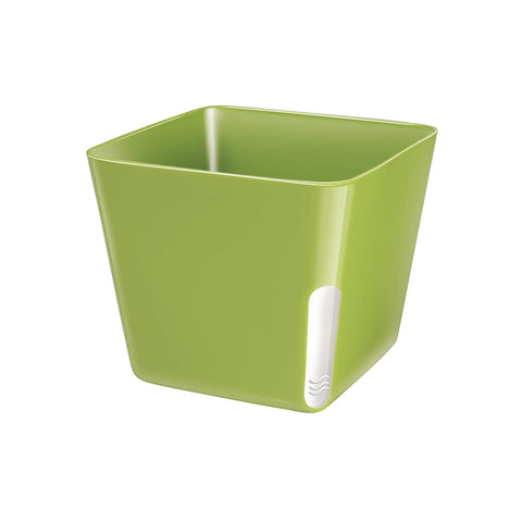 Τετράγωνη μεταλλική πράσινη γλάστρα 13x11cm
