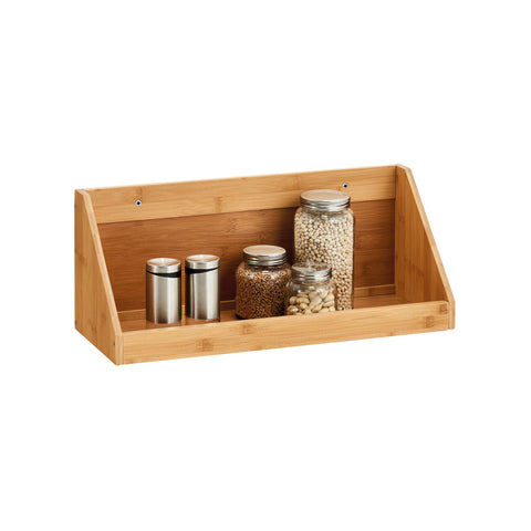 Επιτοίχιο ράφι από μπαμπού 50x20x20cm